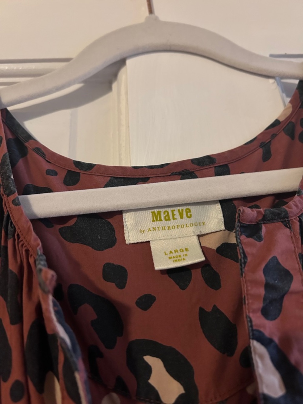 Anthropology Maeve The Somerset Maxi Dress in Leopard Brown Tan Size Large - Picture 6 of 7